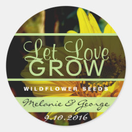 愛のひまわりステッカーを成長させる ラウンドシール