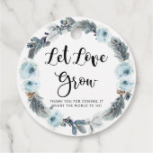 愛のほこりっぽい青い植物の種子を成長させる結婚式の引き出物 フェイバータグ (裏面)