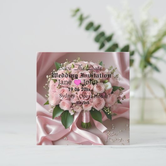 "愛のほのかな色合い: 時を超えるロマンスの花束" セーブザデート (スタンド正面)