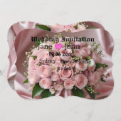 "愛のほのかな色合い: 時を超えるロマンスの花束" 招待状 (正面/裏面)