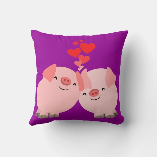 愛のまくらにかわいい漫画の豚 クッション (裏面)