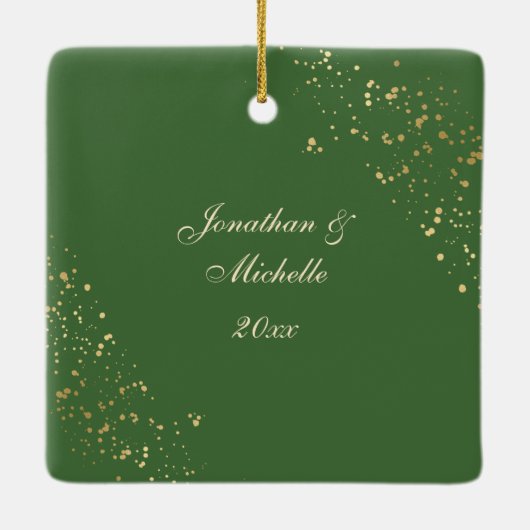 愛のもっとも偉大バイブル冬のエバーグリーンクリスマス セラミックオーナメント (裏面)