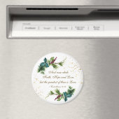 愛のもっとも偉大バイブル冬のエバーグリーンクリスマス マグネット (インサイチュ (食洗機))