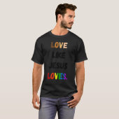 愛のようにイエスはLGBTを愛するプライド Tシャツ (正面フル)