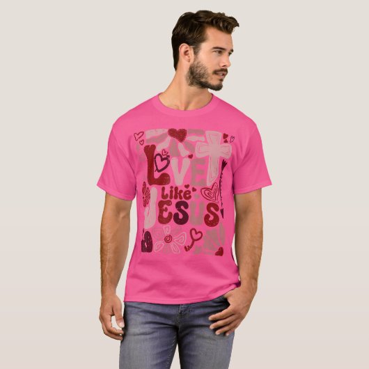 愛のようにイエス宗教的な神クリスチャンBoho Tシャツ (正面フル)