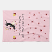 愛のようにワインのバレンタイン キッチンタオル (横)