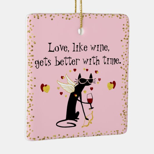 愛のようにワインのバレンタイン セラミックオーナメント (右)