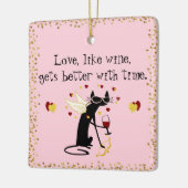 愛のようにワインのバレンタイン セラミックオーナメント (左)