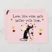 愛のようにワインのバレンタイン ポストカード (正面/裏面)