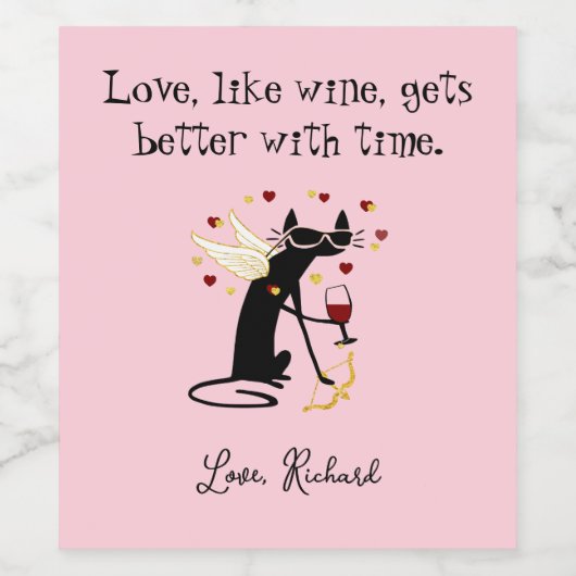 愛のようにワインのバレンタイン ワインラベル (シングルラベル)