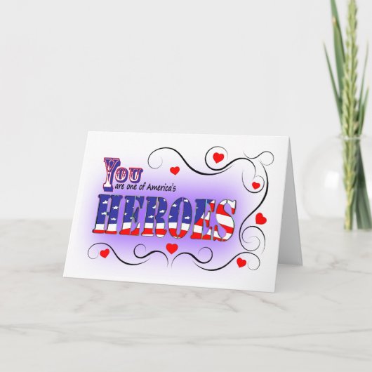 愛のアメリカの英雄へのハッピーバレンタインデー シーズンカード (正面)