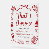 愛のイタリア 赤いエンゲージメントパーティー歓迎 アクリルサイン (傾斜)