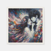 愛のウィスパーズバレンタイン紙ナプキン – ロマンチック スタンダードカクテルナプキン (正面)