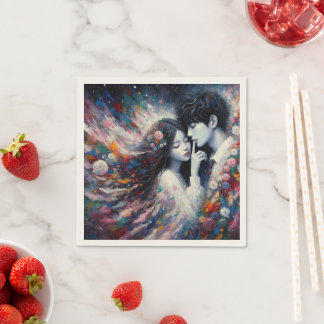 愛のウィスパーズバレンタイン紙ナプキン – ロマンチック スタンダードカクテルナプキン