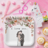 愛のウェディングパーティー水彩花エレガント ペーパープレート (パーティー)