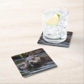 **「愛のエイドロフト：ミイラとベビーオッター」** スクエアペーパーコースター (インサイチュ)