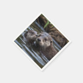 **「愛のエイドロフト：ミイラとベビーオッター」** スタンダードカクテルナプキン (角)