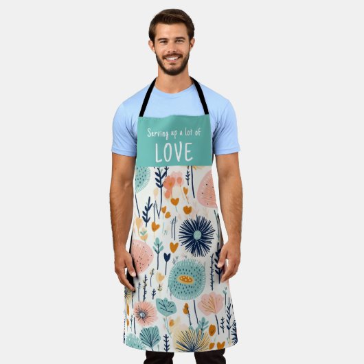 愛のエプロンをたくさん提供 – JWギフト エプロン (着用した状態)