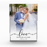 愛のエレガントなブラックスクリプト新婦新郎結婚式 フォトブロック<br><div class="desc">愛のエレガントなブラックスクリプト新婦と新郎の結婚写真ブロック</div>