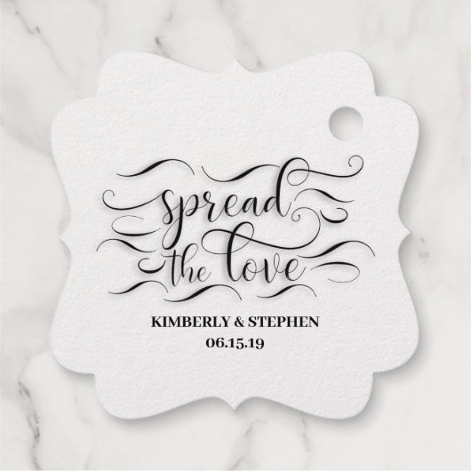 愛のエレガントな結婚式を広げる フェイバータグ (裏面)