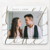 愛のエレガントスクリプトの写真と名前 マウスパッド (正面)