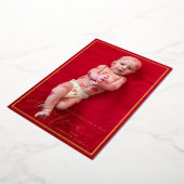 愛のエレガントスクリプトValentine's Day家族写真 箔シーズンカード (回転した状態)