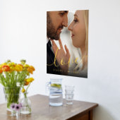 愛のエレガント脚本のカップル名の写真 箔ポスター (レイダウン (キッチン))