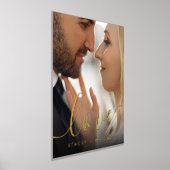 愛のエレガント脚本のカップル名の写真 箔ポスター (レイダウン)