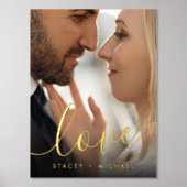 愛のエレガント脚本のカップル名の写真 箔ポスター (正面)
