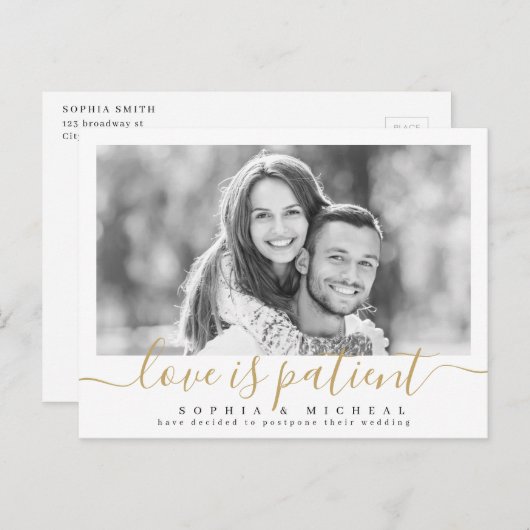 愛のエレガント脚本は患者の写真の延期だ ポストカード (正面/裏面)