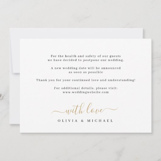 愛のエレガント脚本は患者の写真の延期だ 招待状 (裏面)