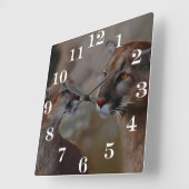 愛のオオヤマネコ スクエア壁時計 (傾斜)