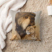 愛のオスおよびメスのライオン クッション (ブランケット)