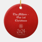 愛のオーナメント、パーソナライズされたメッセージの背面 セラミックオーナメント (裏面)