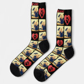 愛のカスタム写真コラージュ愛ペット ソックス (左)