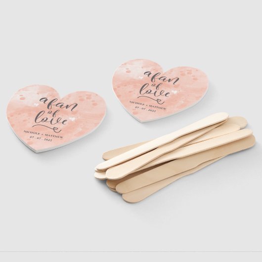 愛のカスタム書道のファン赤面水色 ハンドファン (組立なし)