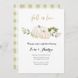 愛のカップルエレガントで緑の秋シャワー 招待状