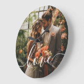 愛のカップルカスタムの写真 ラージ壁時計 (傾斜)
