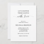 愛のカップルシンプルシャワーモダン付きシャワー 招待状 (正面)