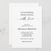 愛のカップルシンプルシャワーモダン付きシャワー 招待状 (正面/裏面)