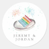 愛のカップルパーソナライズされたのスライス ラウンドシール (正面)