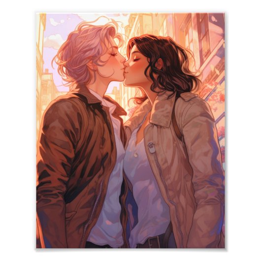 愛のカップル愛ロマンチック フォトプリント            (正面)