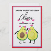 愛のカップル，アボカドラブバレンタインデーのカード シーズンカード (正面/裏面)