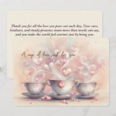 愛のカップ カード フラット グリーティング カード (正面/裏面)