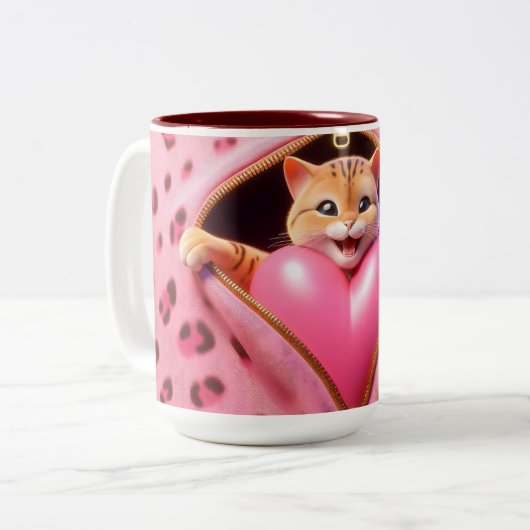 愛のカップ:バレンタインのコーヒーマグ ツートーンマグカップ (正面左)