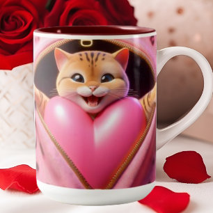 愛のカップ:バレンタインのコーヒーマグ ツートーンマグカップ