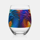 愛のカラフルドラゴンズ茎のないワイングラス ステムなしワイングラス (右)