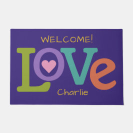 愛のカラフル名前をカスタムする形式 ドアマット