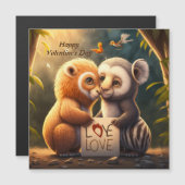 愛のカードに可愛い動物 (正面/裏面)
