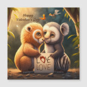愛のカードに可愛い動物 (正面)